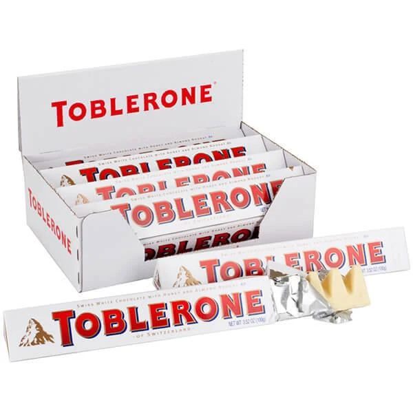 Toblerone White Chocolate Bars: 20-Piece Box 1 Toblerone White Chocolate Bars: 20-Piece Box