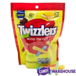 Twizzlers Sour Mini Twists Licorice Candy: 8-Ounce Bag -Best Candy Store twizzlers sour mini twists licorice candy 8 ounce bag candy warehouse 4