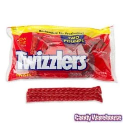 Twizzlers Strawberry Licorice Twists: 32-Ounce Reclosable Bag -Best Candy Store twizzlers strawberry licorice twists 32 ounce reclosable bag candy warehouse 4