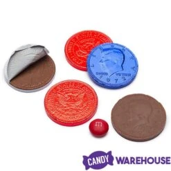 USA Patriotic Foiled Milk Chocolate Coins: 1LB Bag -Best Candy Store usa patriotic foiled milk chocolate coins 1lb bag candy warehouse 3