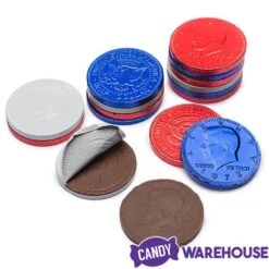 USA Patriotic Foiled Milk Chocolate Coins: 1LB Bag -Best Candy Store usa patriotic foiled milk chocolate coins 1lb bag candy warehouse 4