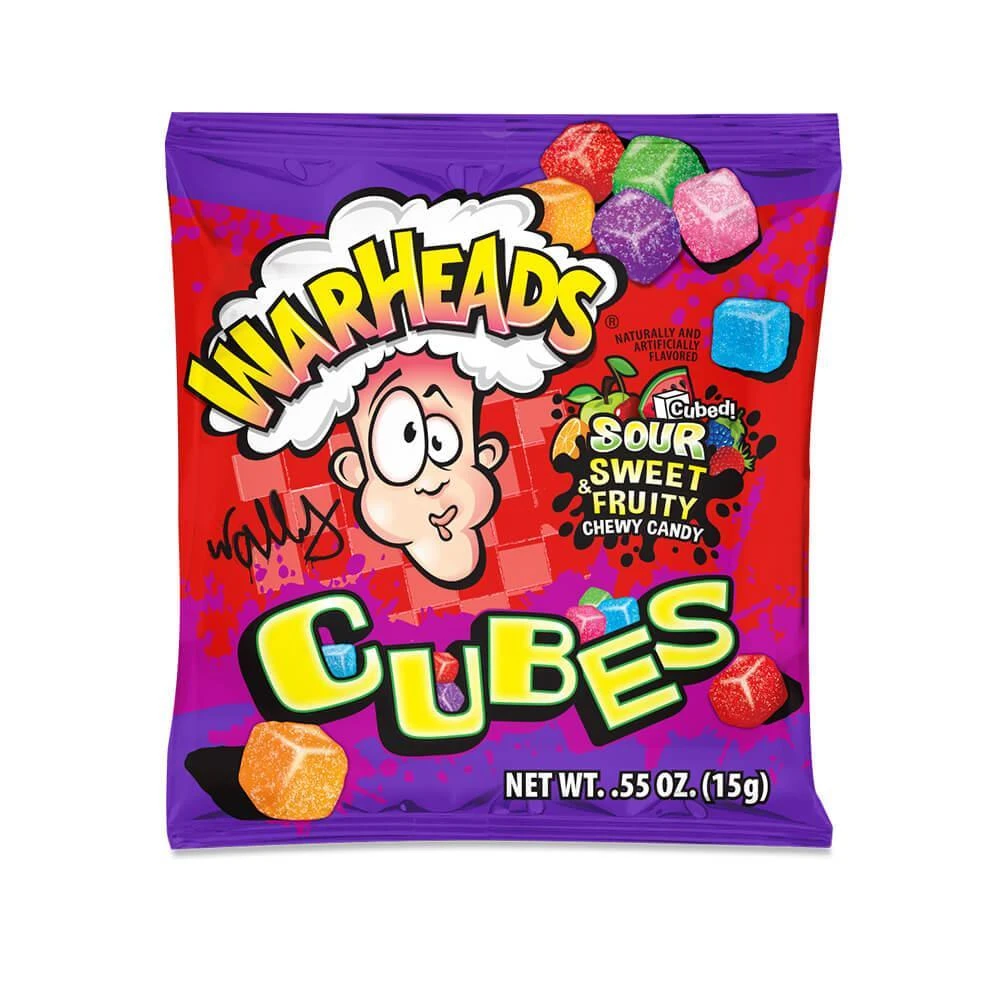WarHeads Sour Chewy Cubes Candy Snack Packs: 2LB Bag 1 WarHeads Sour Chewy Cubes Candy Snack Packs: 2LB Bag