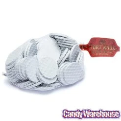 White Foiled Milk Chocolate Coins: 1LB Bag -Best Candy Store white foiled milk chocolate coins 1lb bag candy warehouse 3