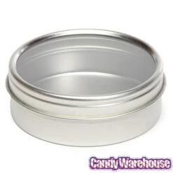 Windowed Round Candy Tins - 2-Ounce: 24-Piece Set 6 Windowed Round Candy Tins - 2-Ounce: 24-Piece Set -Best Candy Store windowed round candy tins 2 ounce 24 piece set candy warehouse 3