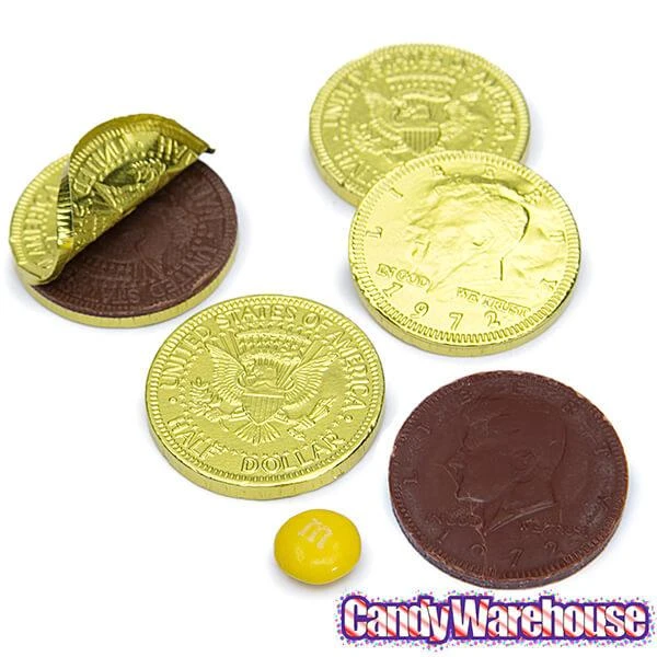 Yellow Foiled Milk Chocolate Coins: 1LB Bag 3 Yellow Foiled Milk Chocolate Coins: 1LB Bag - Image 3