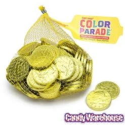 Yellow Foiled Milk Chocolate Coins: 1LB Bag 9 Yellow Foiled Milk Chocolate Coins: 1LB Bag -Best Candy Store yellow foiled milk chocolate coins 1lb bag candy warehouse 5