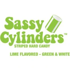 YumJunkie Sassy Cylinders Lime Green Striped Hard Candy: 5LB Bag -Best Candy Store yumjunkie sassy cylinders lime green striped hard candy 5lb bag candy warehouse 3