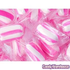YumJunkie Sassy Cylinders Strawberry Pink Striped Hard Candy: 5LB Bag -Best Candy Store yumjunkie sassy cylinders strawberry pink striped hard candy 5lb bag candy warehouse 4