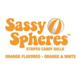 YumJunkie Sassy Spheres Orange Striped Candy Balls: 5LB Bag -Best Candy Store yumjunkie sassy spheres orange striped candy balls 5lb bag candy warehouse 3