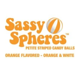 YumJunkie Sassy Spheres Orange Striped Candy Balls - Petite: 5LB Bag -Best Candy Store yumjunkie sassy spheres orange striped candy balls petite 5lb bag candy warehouse 3