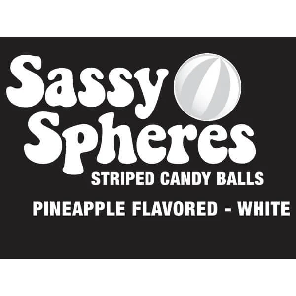 YumJunkie Sassy Spheres Pineapple White Striped Ball Lollipops: 100-Piece Bag 3 YumJunkie Sassy Spheres Pineapple White Striped Ball Lollipops: 100-Piece Bag - Image 3