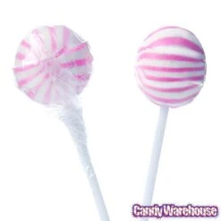 YumJunkie Sassy Spheres Strawberry Pink Striped Ball Lollipops: 100-Piece Bag -Best Candy Store yumjunkie sassy spheres strawberry pink striped ball lollipops 100 piece bag candy warehouse 3