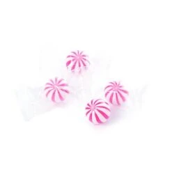 YumJunkie Sassy Spheres Strawberry Pink Striped Candy Balls - Petite: 5LB Bag -Best Candy Store yumjunkie sassy spheres strawberry pink striped candy balls petite 5lb bag candy warehouse 3