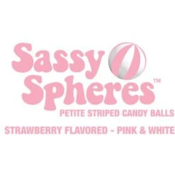 YumJunkie Sassy Spheres Strawberry Pink Striped Candy Balls - Petite: 5LB Bag -Best Candy Store yumjunkie sassy spheres strawberry pink striped candy balls petite 5lb bag candy warehouse 4