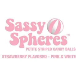 YumJunkie Sassy Spheres Strawberry Pink Striped Candy Balls - Petite: 5LB Bag -Best Candy Store yumjunkie sassy spheres strawberry pink striped candy balls petite 5lb bag candy warehouse 6